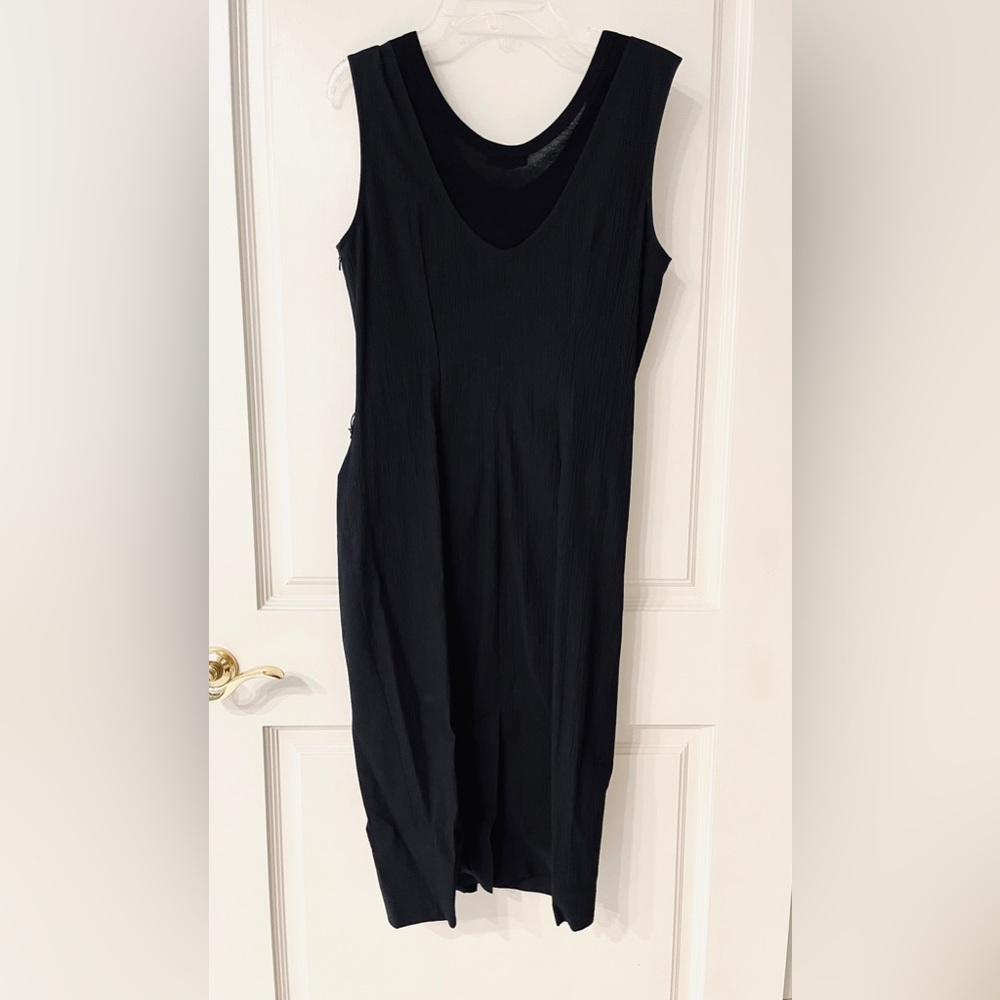 ❤️ VERA WANG BLACK LBD BODYCON RUCHED COCKTAIL FORM FITTED SLEEVELESS DRESS